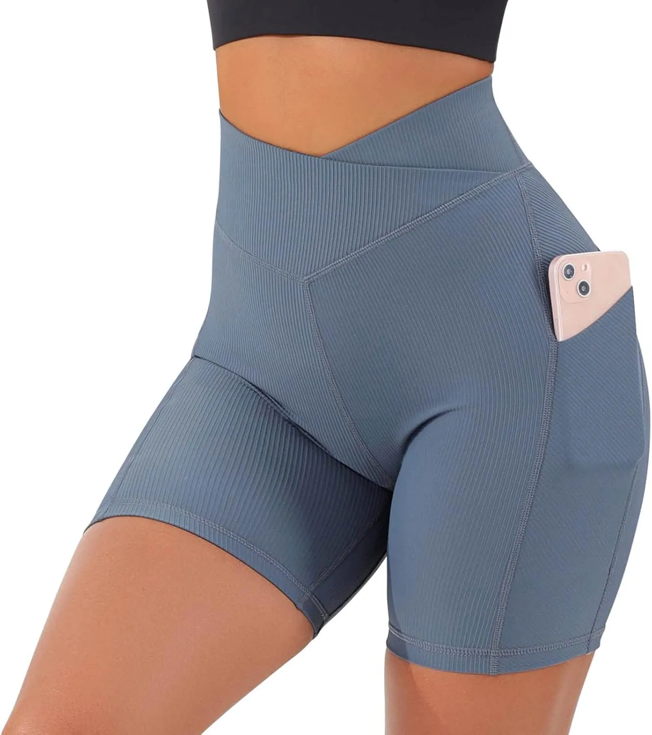 Maternity Yoga Shorts Biker Women High Waisted Shorts Shorts Butt Cross Waist Workout Lifting V Yoga Shorts
