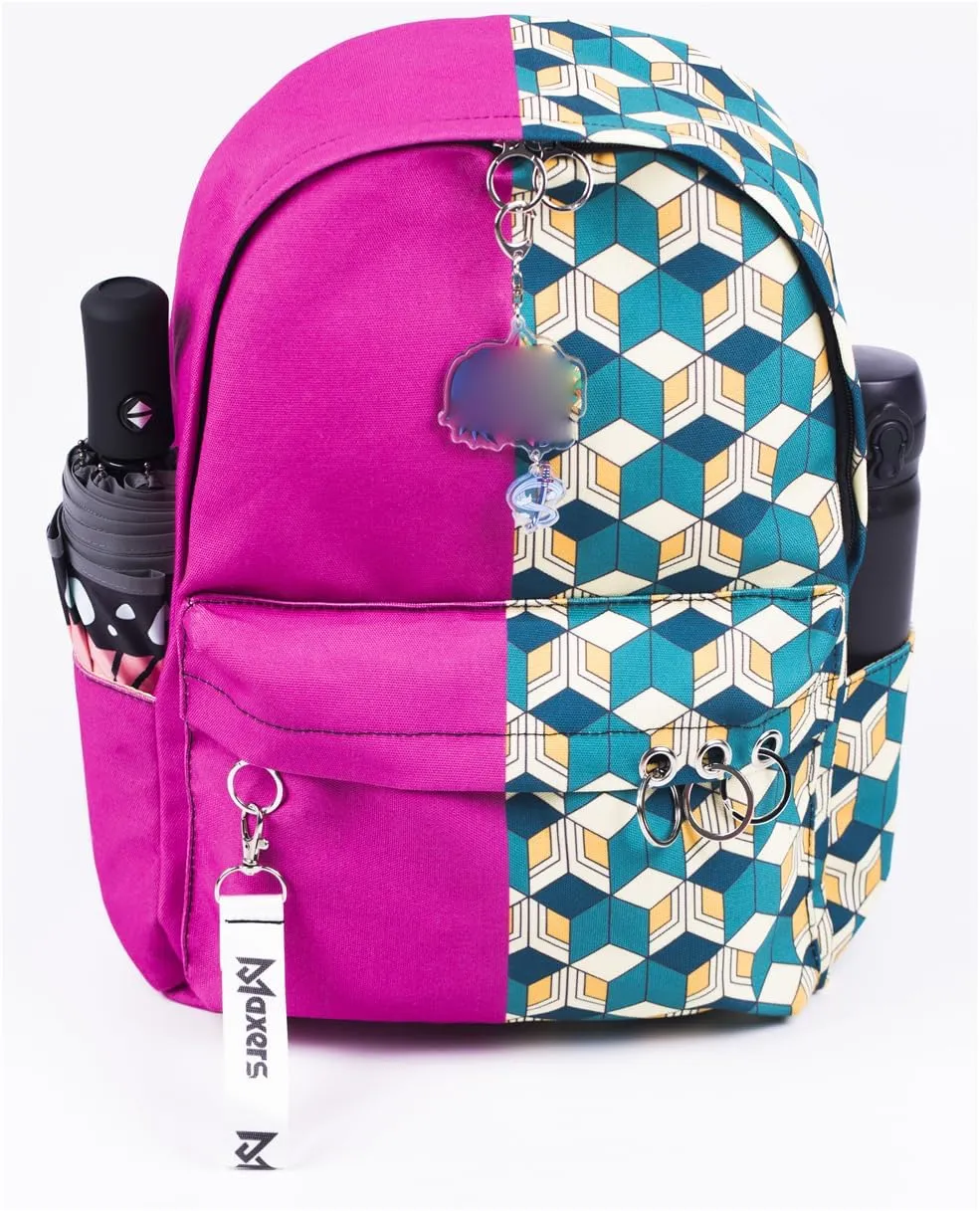 Maxer School Bag Outdoor Casual Shoulders Backpack Japanese Anime Travel Daypacks for Women Men Teens Kids