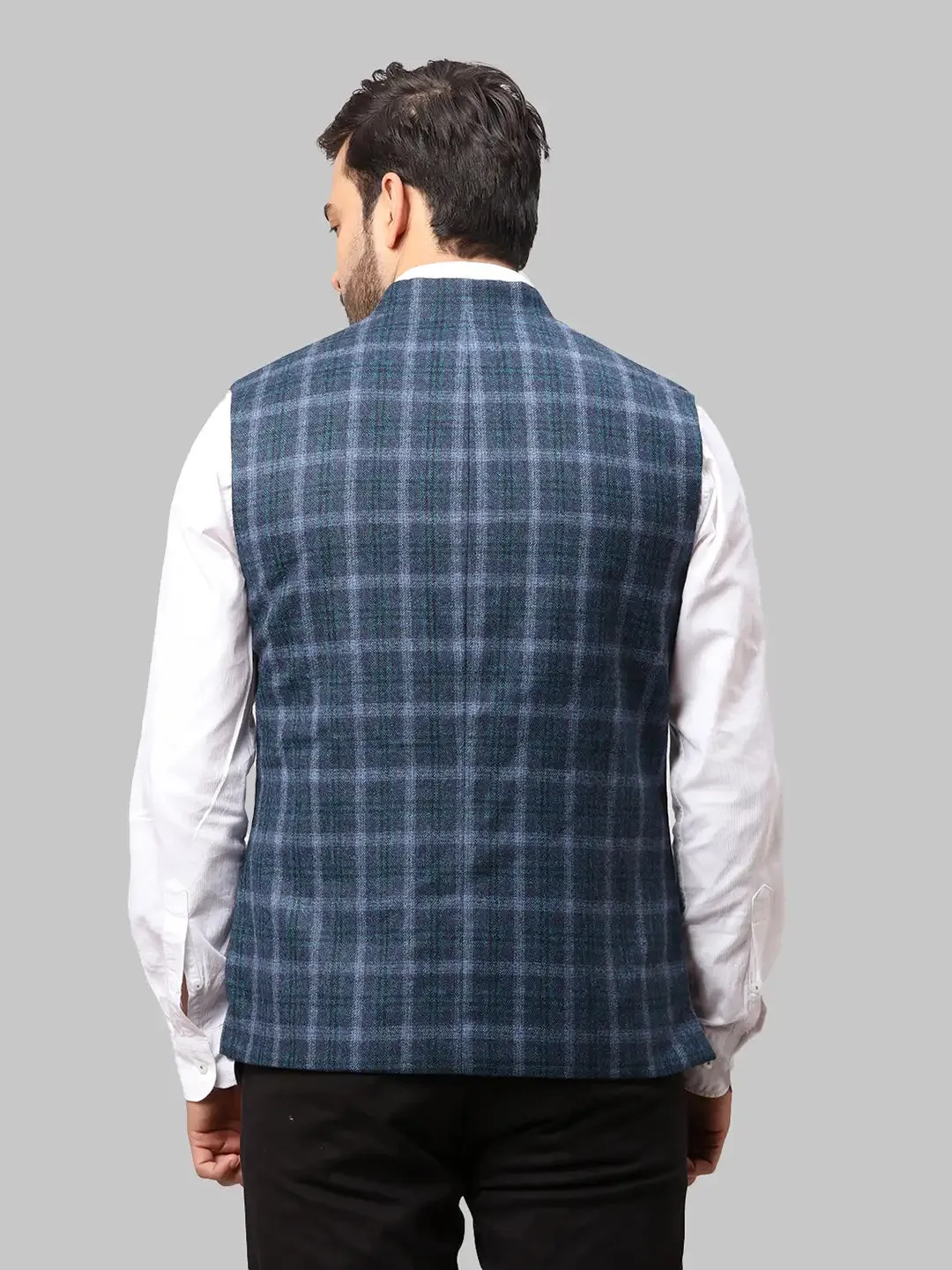 Men Grey Slim Fit Wool Waist Coat