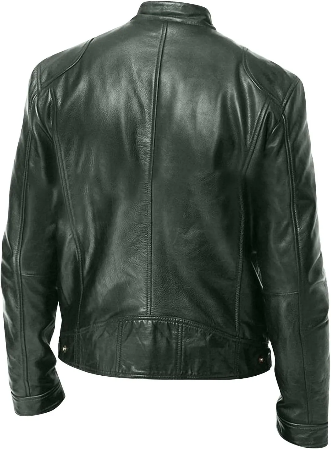 Men Windbreaker Jacket Thick Winter Jacket Men Vintage Cool Jacket Leather Long Sleeve Autumn Winter Stand Collar Club Coat