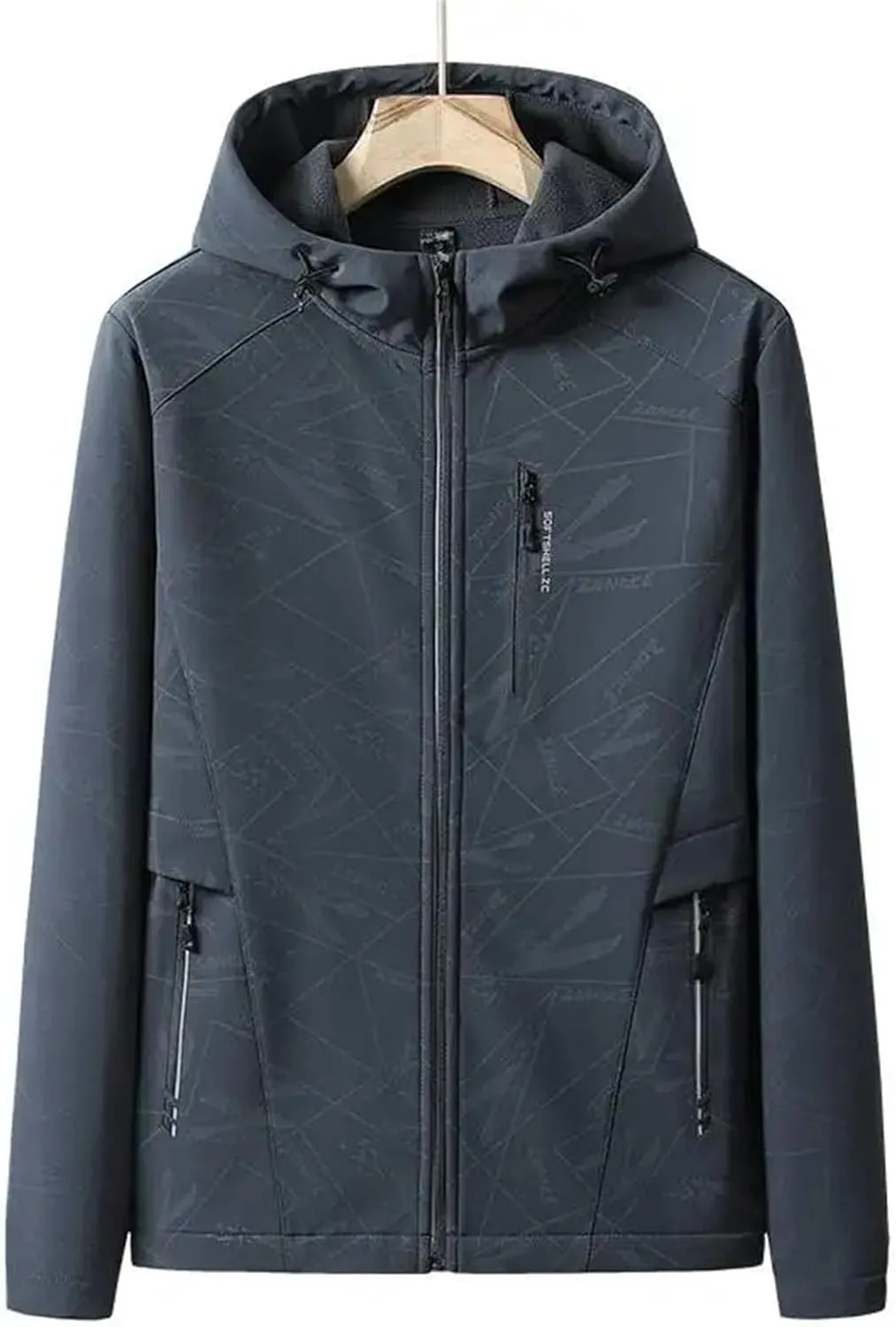 Men Windproof Waterproof Sport Jackets Coats Casual Hooded Prints Outdoor Jackets Tops
