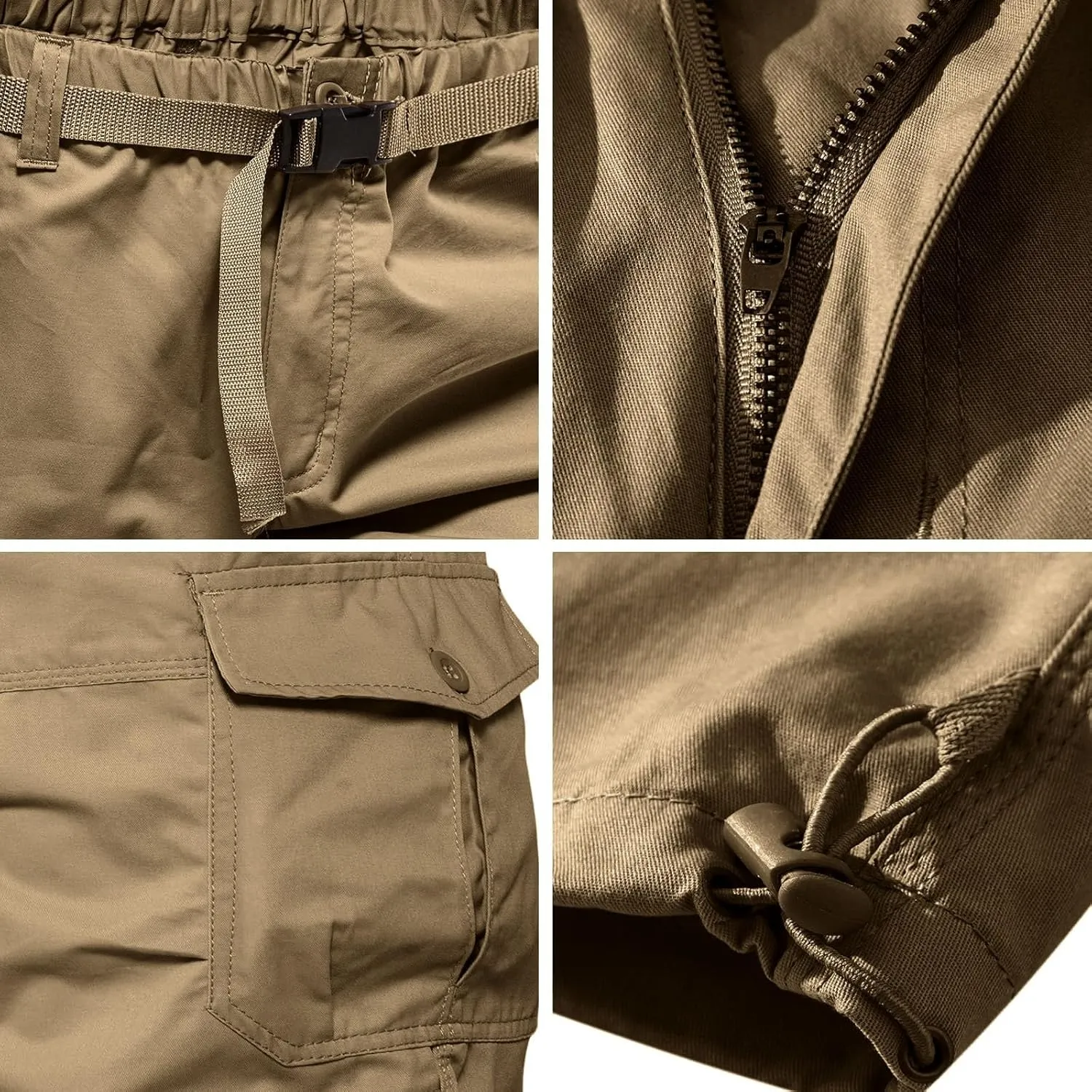 Mens 3/4 Relaxed Fit Army Tactical Running Shorts Cargo Shorts 7 Pockets Elastic Waist Cotton Sports Hiking Pants 2024 Trend