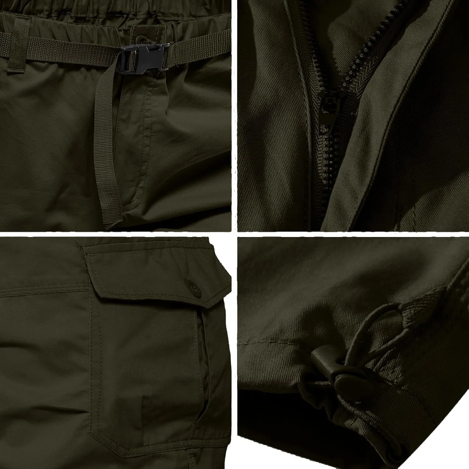 Mens 3/4 Relaxed Fit Army Tactical Running Shorts Cargo Shorts 7 Pockets Elastic Waist Cotton Sports Hiking Pants 2024 Trend