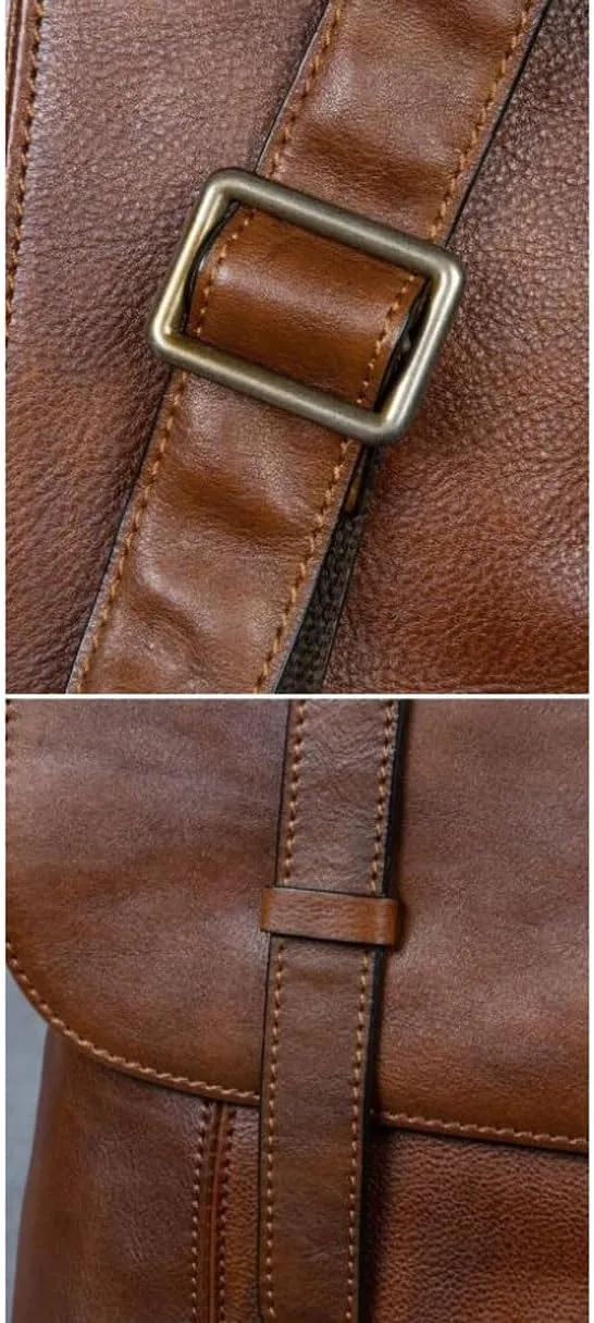 Mens Backpacks Genuine Leather Laptop Bags Briefcases Luggage Travel Bags Casual Daypack Messenger Shoulder Bags