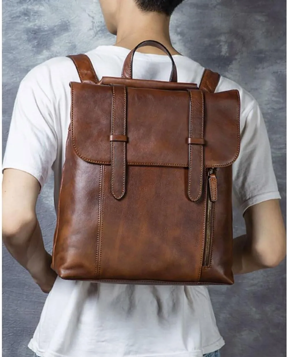 Mens Backpacks Genuine Leather Laptop Bags Briefcases Luggage Travel Bags Casual Daypack Messenger Shoulder Bags