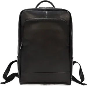 Mens Backpacks Genuine Leather Laptop Bags Computers Bags Luggage Travel Bags Casual Daypack Briefcases 16.9Inch(Black-2)