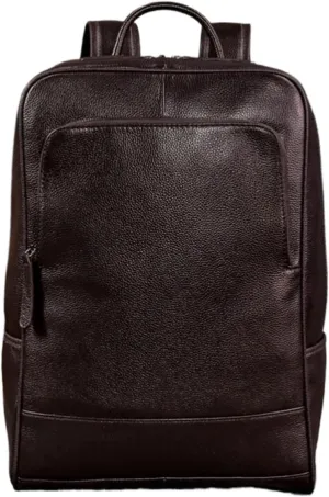 Mens Backpacks Genuine Leather Laptop Bags Computers Bags Luggage Travel Bags Casual Daypack Briefcases 16.9Inch(Brown)