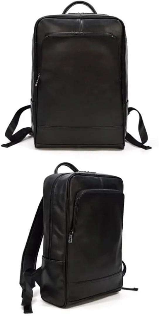 Mens Backpacks Genuine Leather Laptop Bags Computers Bags Luggage Travel Bags Casual Daypack Briefcases 16.9Inch(Brown)