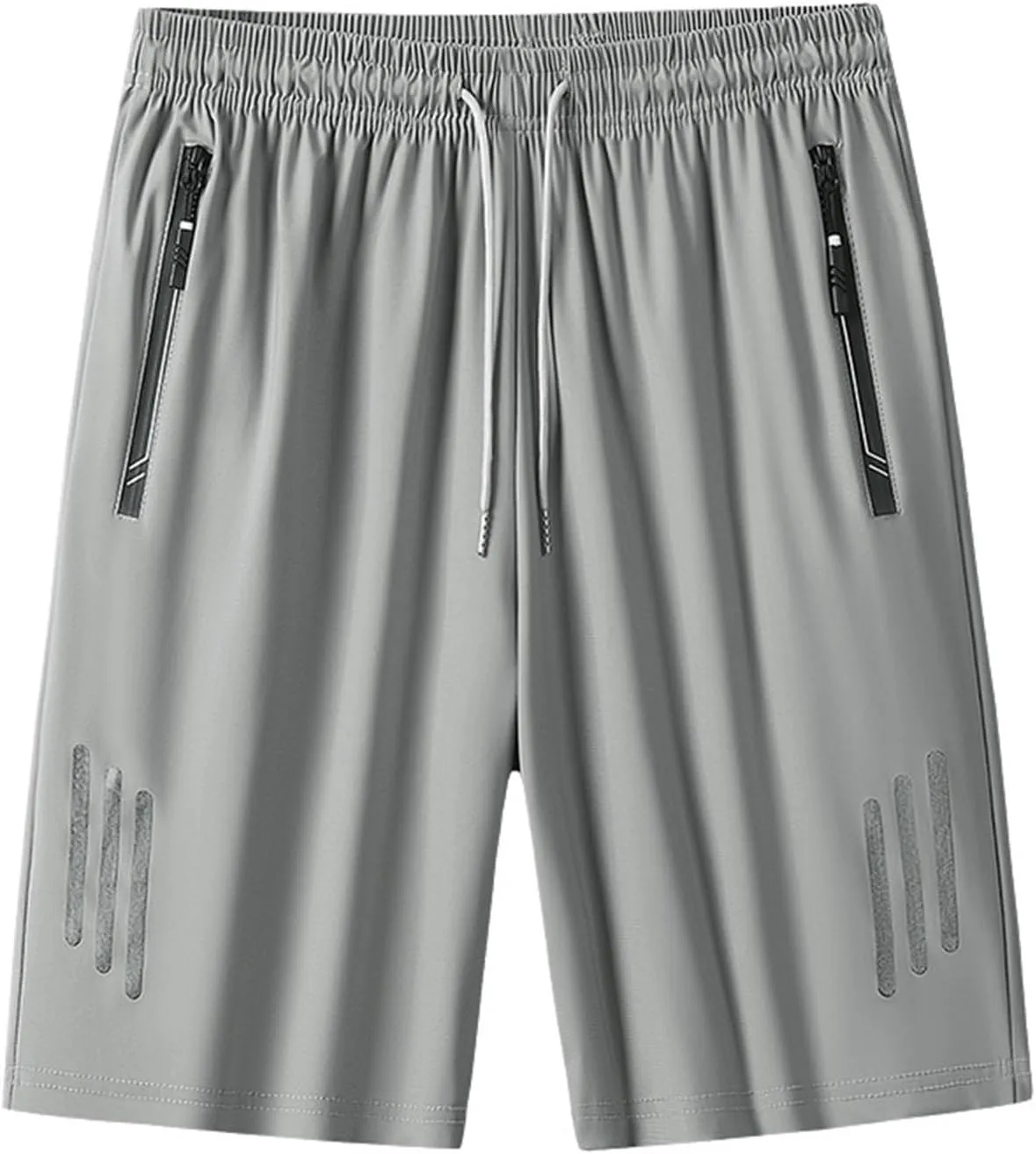 Mens Beach Shorts Summer Stretch Drawstring Casual Shorts Loose Gym Shorts with Zip Pockets Athletic Shorts Trendy