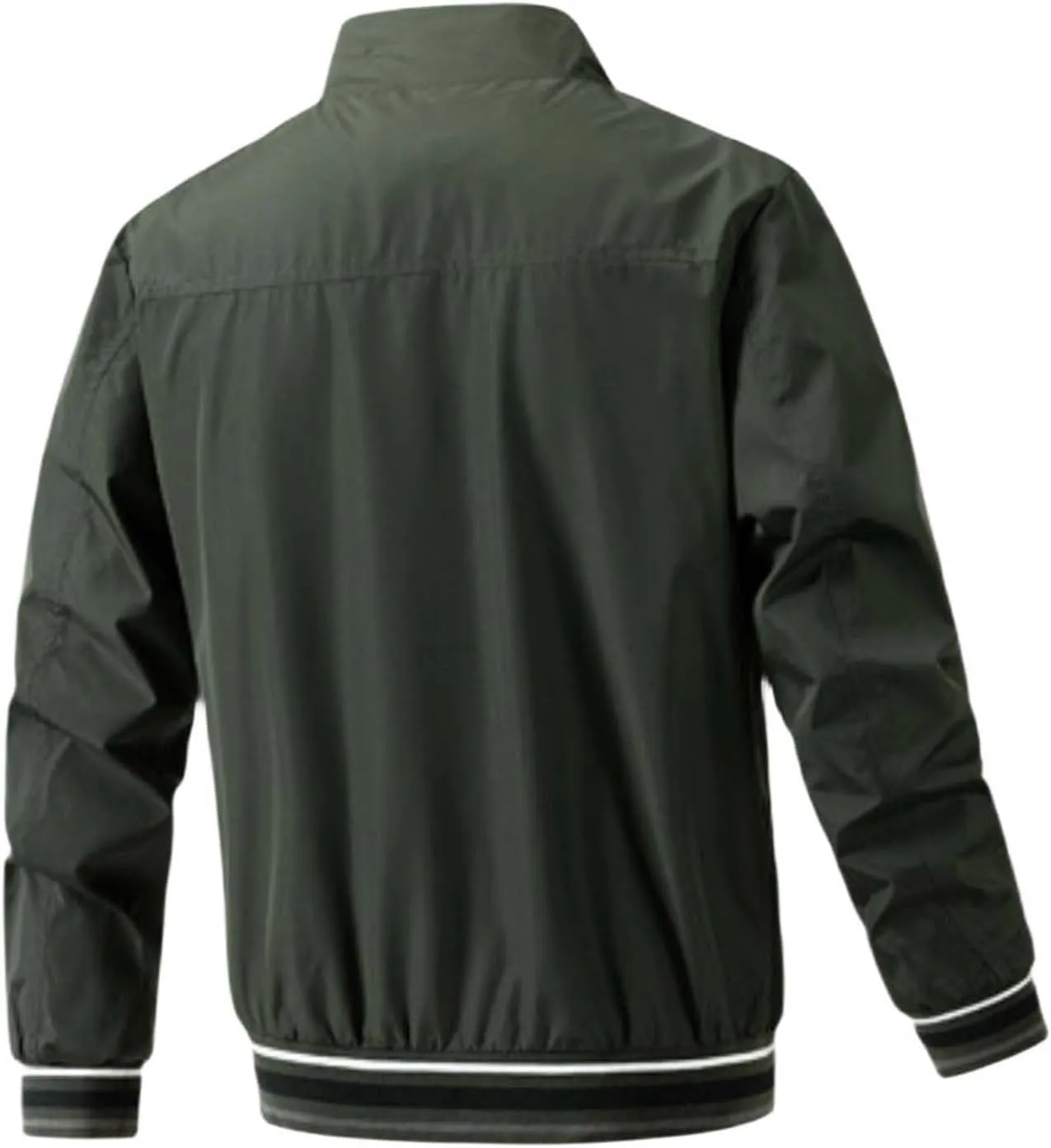 Men's Bomber Jacket Lightweight Full Zip Up Windbreaker Slim Fit Casual Spring Fall Jackets with Pockets for Men