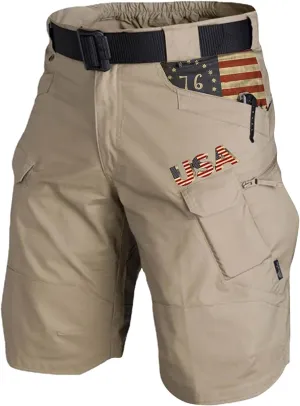 Men's Cargo Shorts Graphic Tactical Shorts with Zipper Pockets Outdoor Hiking Fishing Shorts for Men Golf Shorts