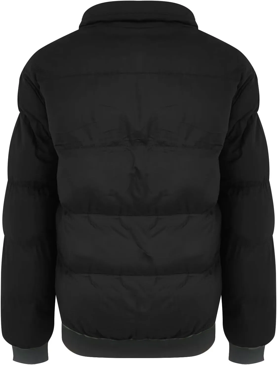 Men's Cotton Padded Puffer Jacket Winter Warm Down Coats Stand Collar Waterproof Outerwear with Pockets