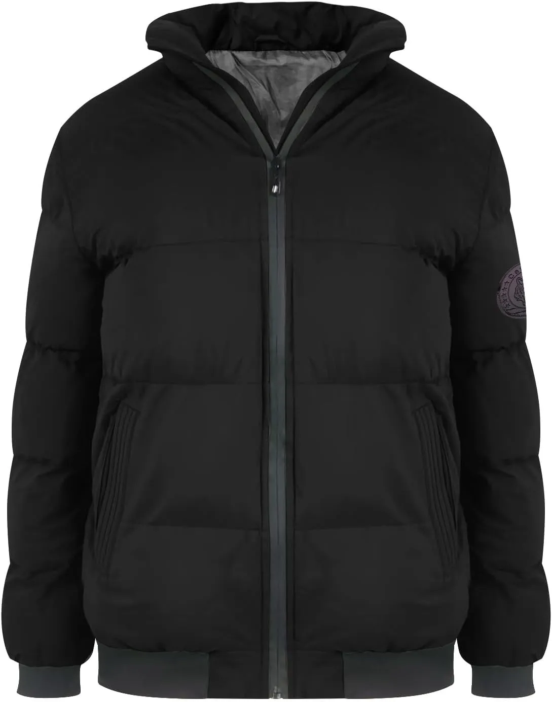 Men's Cotton Padded Puffer Jacket Winter Warm Down Coats Stand Collar Waterproof Outerwear with Pockets