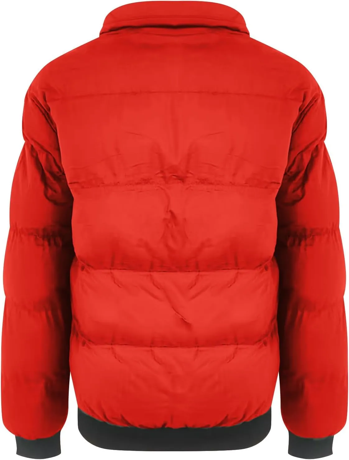 Men's Cotton Padded Puffer Jacket Winter Warm Down Coats Stand Collar Waterproof Outerwear with Pockets