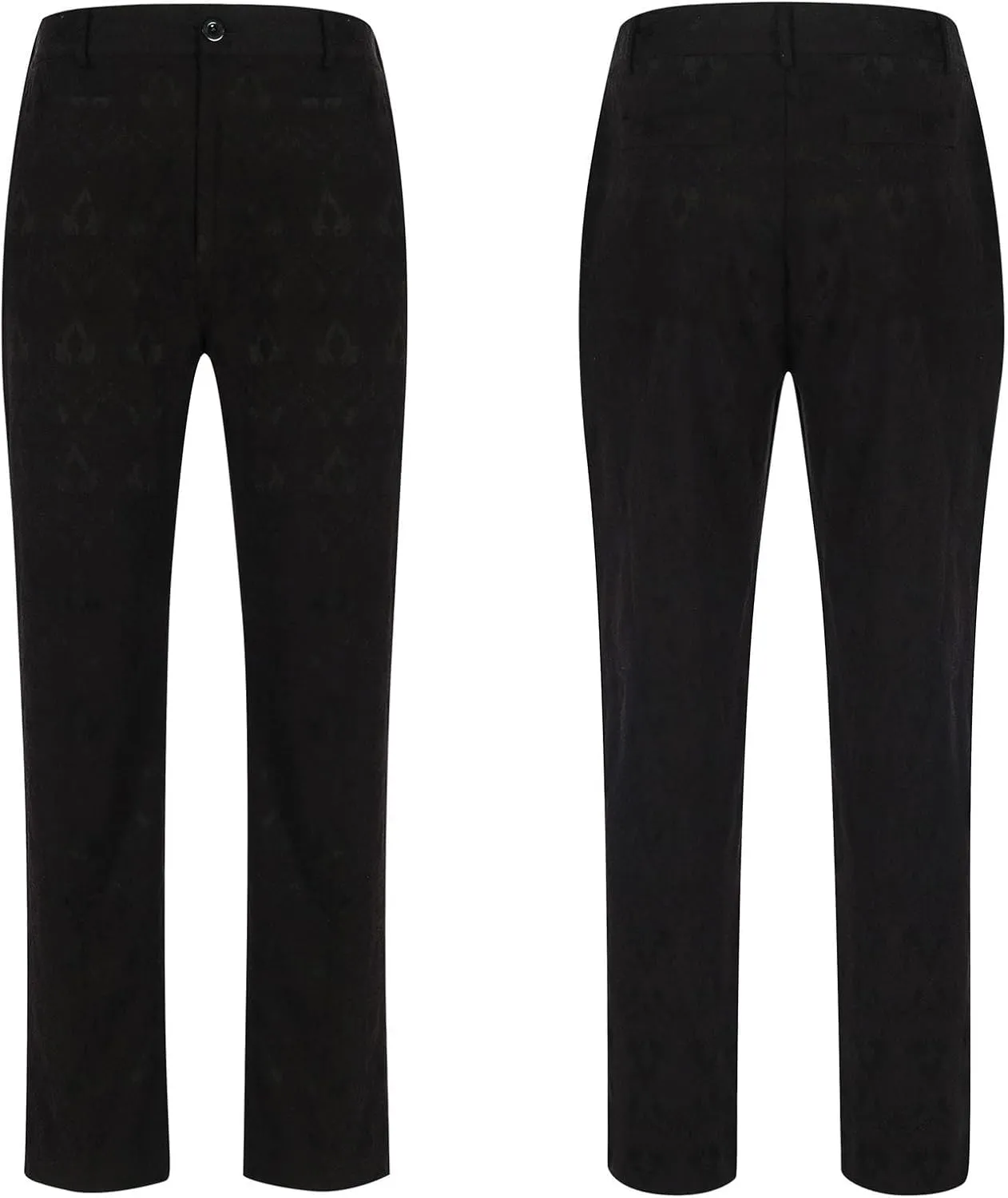 Men's Formal Slim Fit Dress Pants Elastic Waist Tailored Trousers Office Straight Stretch Workwear Business