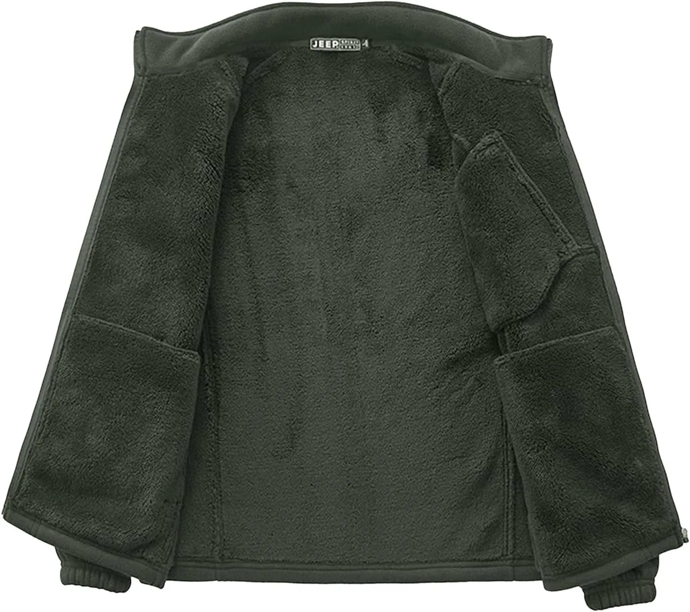 Men's Full-Zip Fleece Tactical Jackets Mock Neck Sweatshirt Softshell Windbreaker Outdoor Coats with Zip Pockets