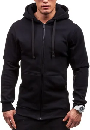 Mens Hoodies 2024 Trendy Lightweight Full Zip Hooded Sweatshirt Jacket Fashion Long Sleeve Solid Slim Fit Sport Caots