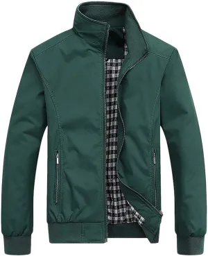 Men's Lightweight Jacket Full Zip Casual Coat Outdoor Windbreaker Jacket Fall Stylish Casual Sports Coats with Pocket