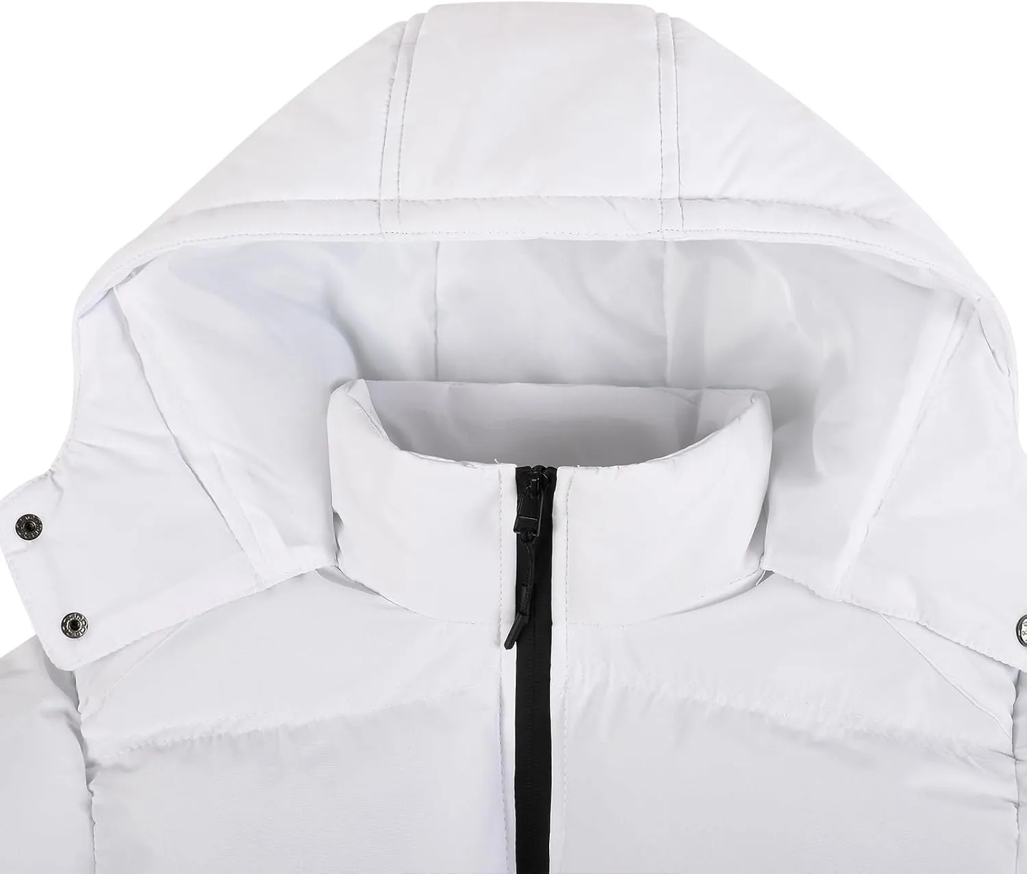 Men's Puffer Jacket with Hood Zip up Padded Coat Thermal Down Jacket Quilted Insulated Jacket Warm Winter Coats