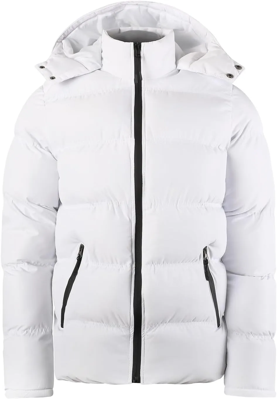 Men's Puffer Jacket with Hood Zip up Padded Coat Thermal Down Jacket Quilted Insulated Jacket Warm Winter Coats
