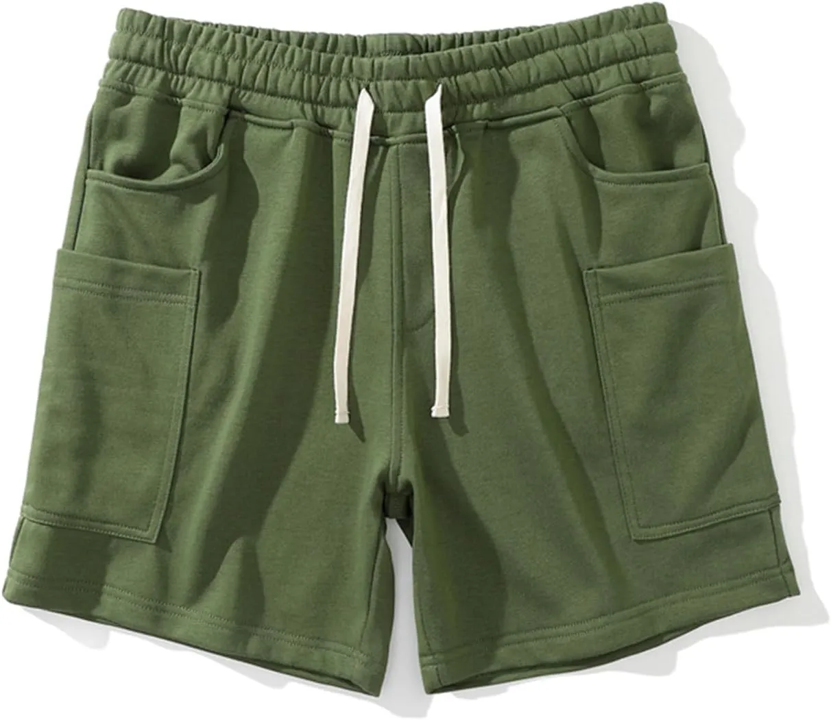 Mens Running Shorts Gym Casual Athletic Shorts Fitted Drawstring Stretchy Shorts Solid Workout Shorts Beach Vacation