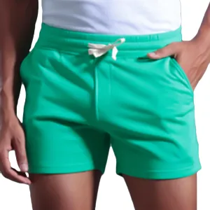 Mens Running Shorts Gym Casual Athletic Shorts Fitted Drawstring Stretchy Shorts Solid Workout Shorts Beach Vacation