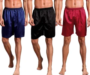 Mens Satin Boxer Shorts Pajamas Shorts Sleepwear Boxers Underwear Beach Shorts