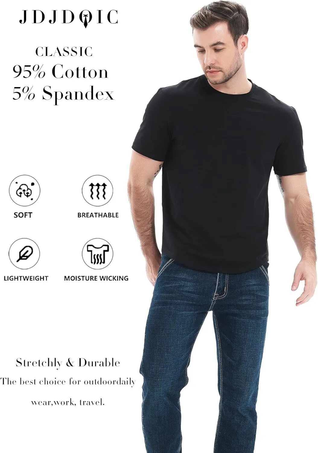 Men's Short Sleeve Longline T-Shirts - Premiu Hipster Hip Hop Tees for Men