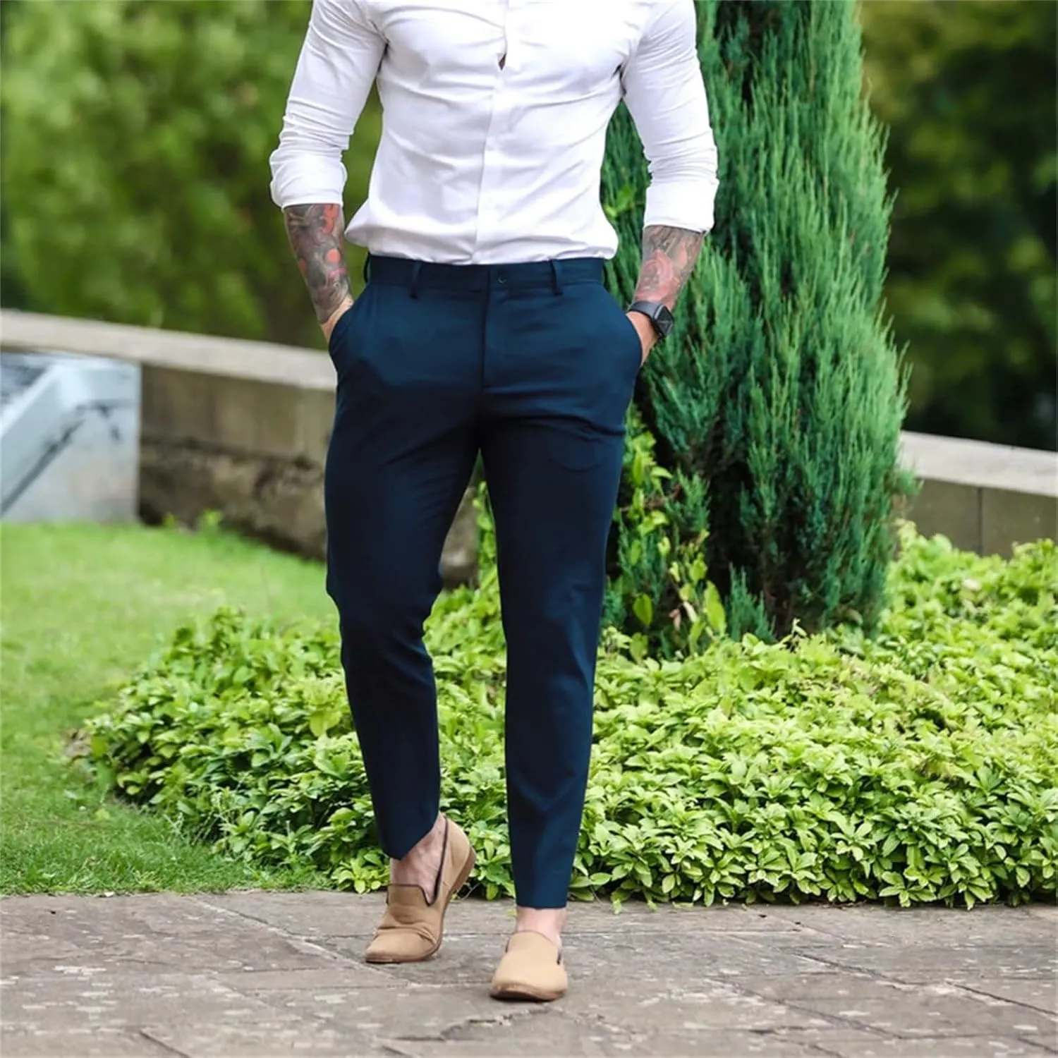 Mens Slim Fit Chino Pants Stretch Golf Pants Men Relaxed Fit Dress Business Casual Dress Pants Cargo Jogger Pants
