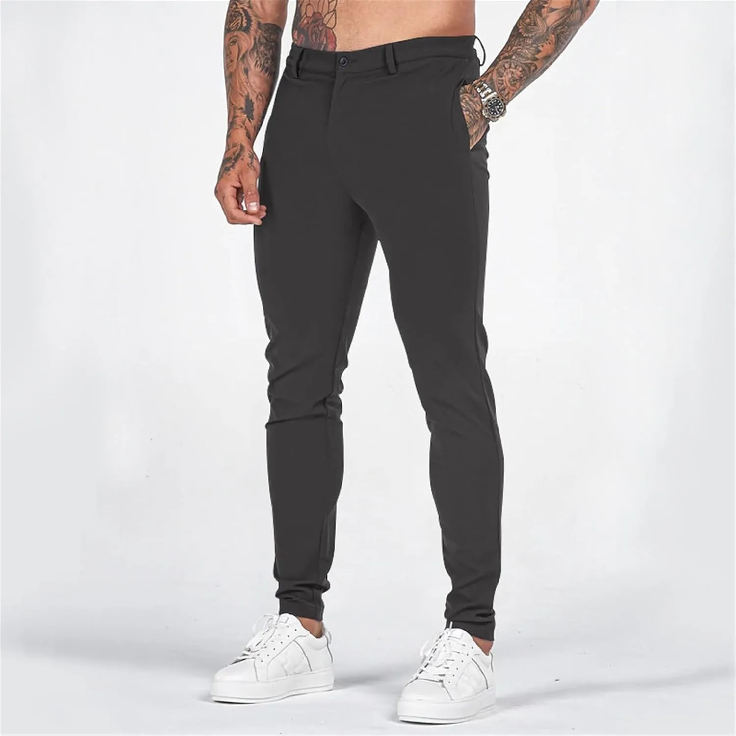 Mens Slim Fit Chino Pants Stretch Golf Pants Men Relaxed Fit Dress Business Casual Dress Pants Cargo Jogger Pants