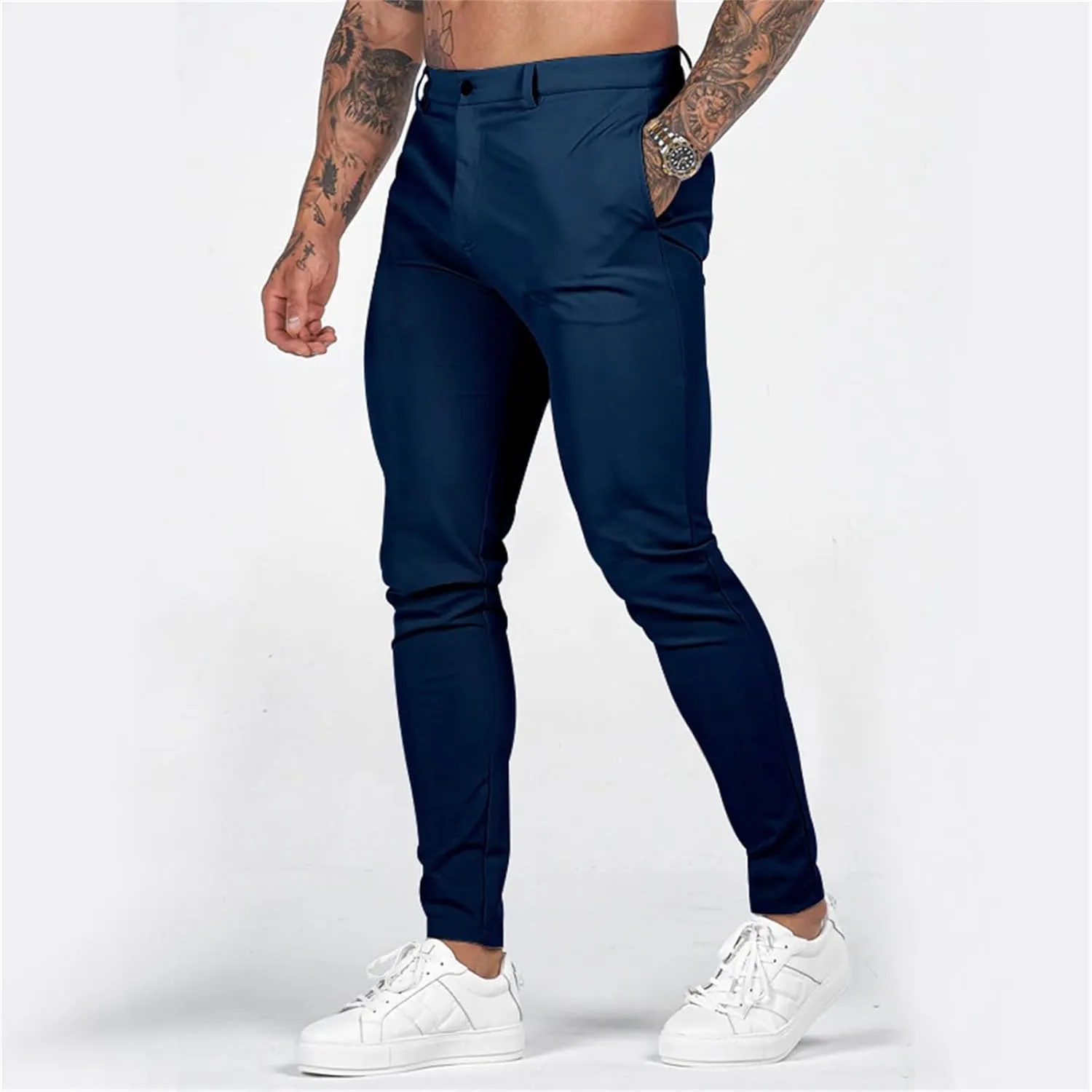 Mens Slim Fit Chino Pants Stretch Golf Pants Men Relaxed Fit Dress Business Casual Dress Pants Cargo Jogger Pants
