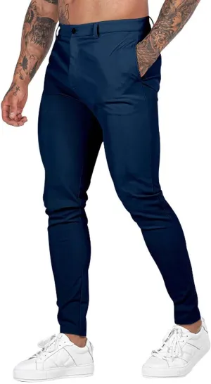 Mens Slim Fit Chino Pants Stretch Golf Pants Men Relaxed Fit Dress Business Casual Dress Pants Cargo Jogger Pants