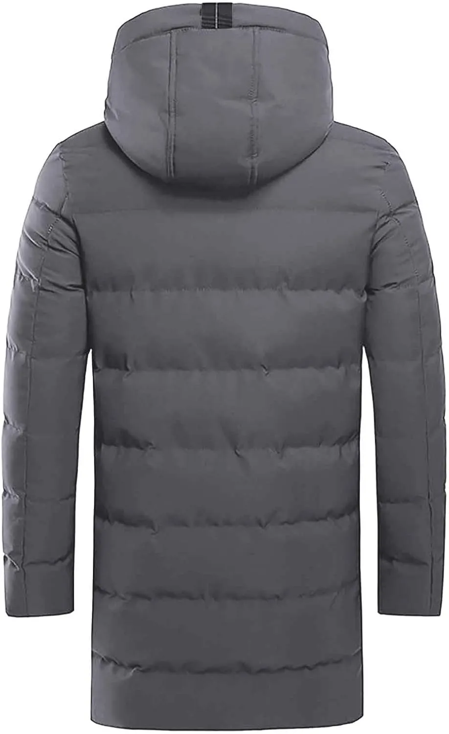 Men's Snap Front Puffer Jacket Men's Winter Thickened Solid Color Casual Loose Stand Up Collar Warm Winter Coats Men