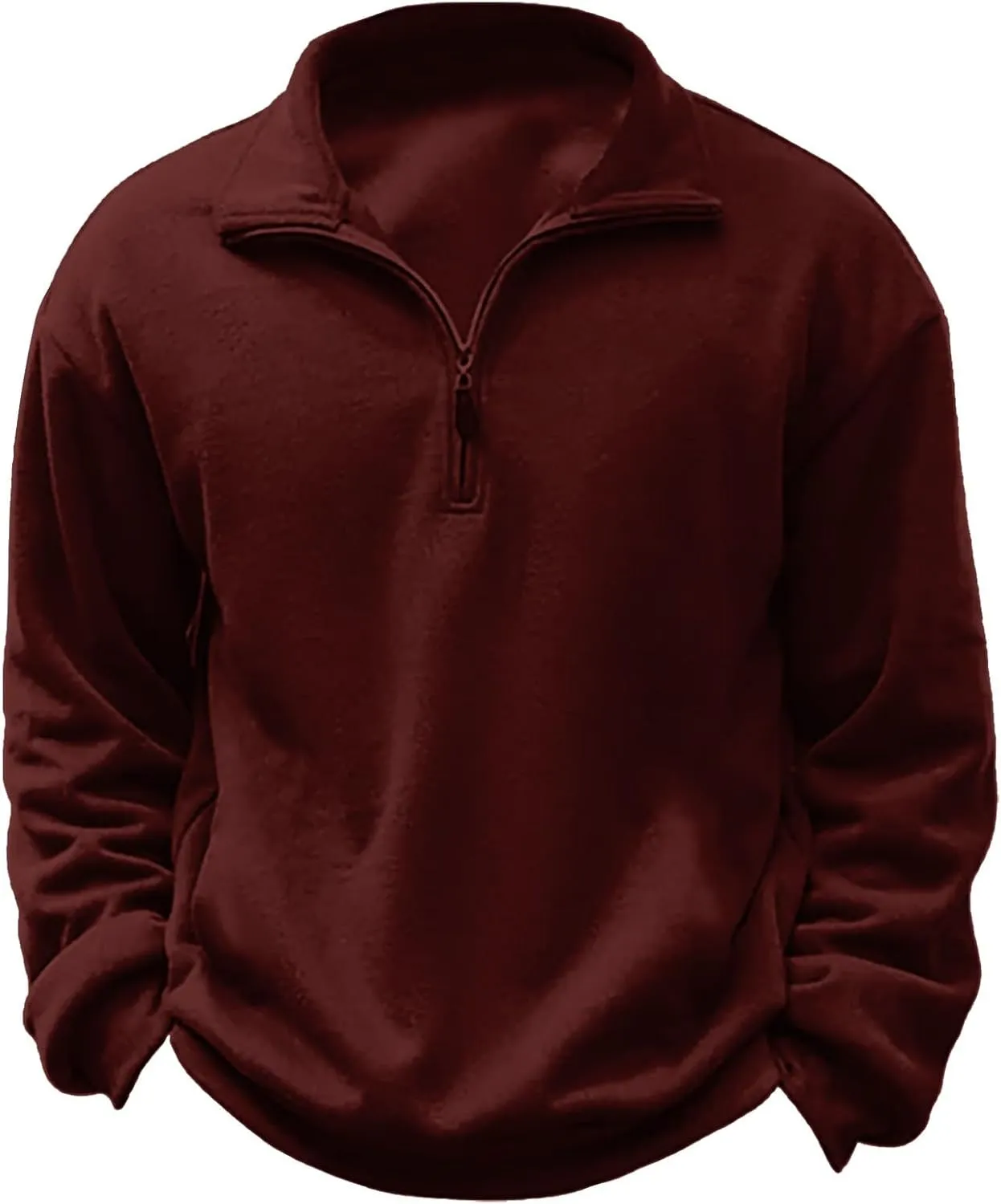 Mens Sweatshirts 1/4 Zipper Stand Collar Long Sleeve Pullover Tops Fall Winter Solid Casual Athletic Sweater Tops