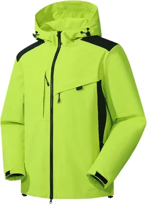 Men's Tactical Jacket Waterproof Softshell Fleece Lined Hooded Coats Outdoor Hiking Windbreaker