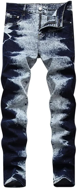 Mens Trend Ripped Jeans Distressed Hipster Street Straight Leg Plus Size Denim Pants Relaxed Fit Stretch Skinny Classic Jean