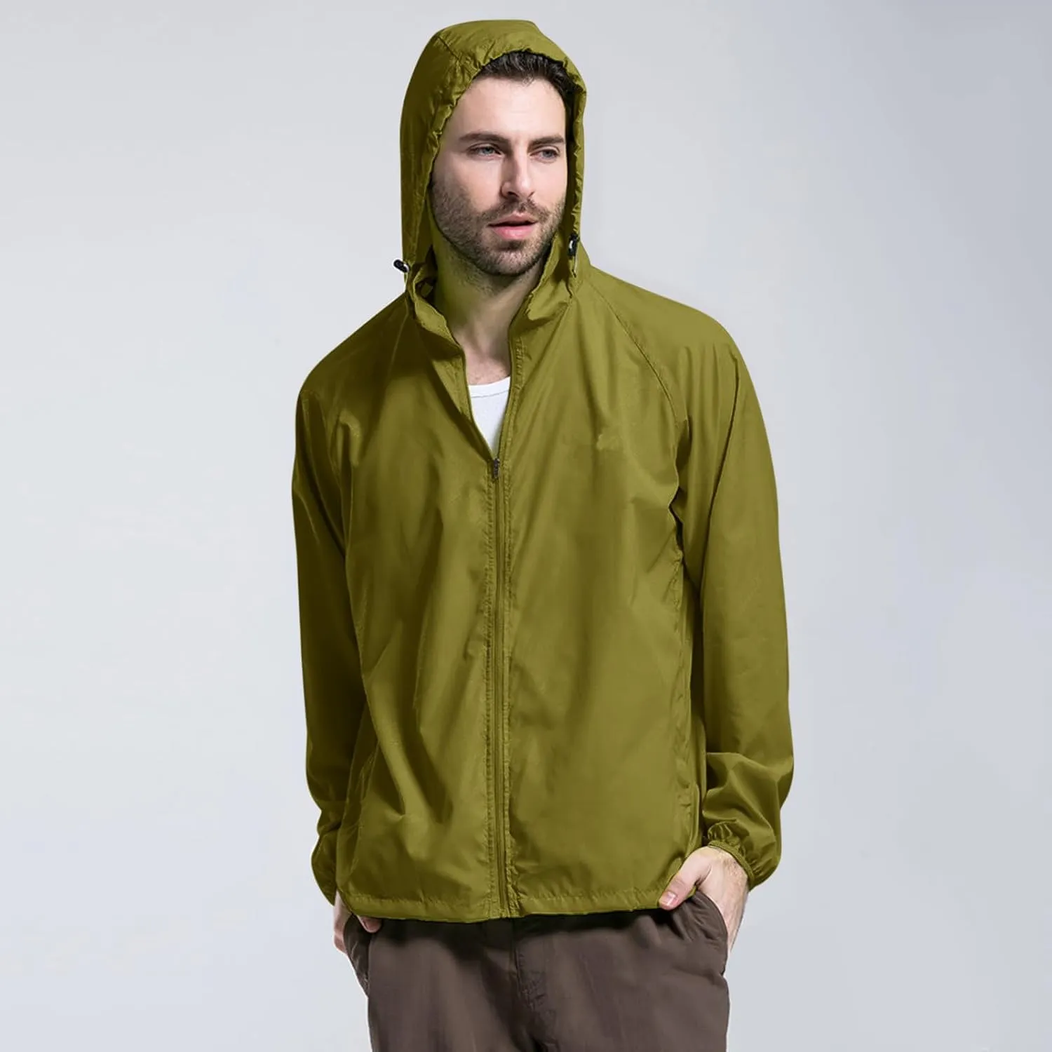 Mens Windbreaker Jackets Lightweight,Water Resistant Warm Winter Jacket Adjustable Ski Suit for Outdoor Hiking