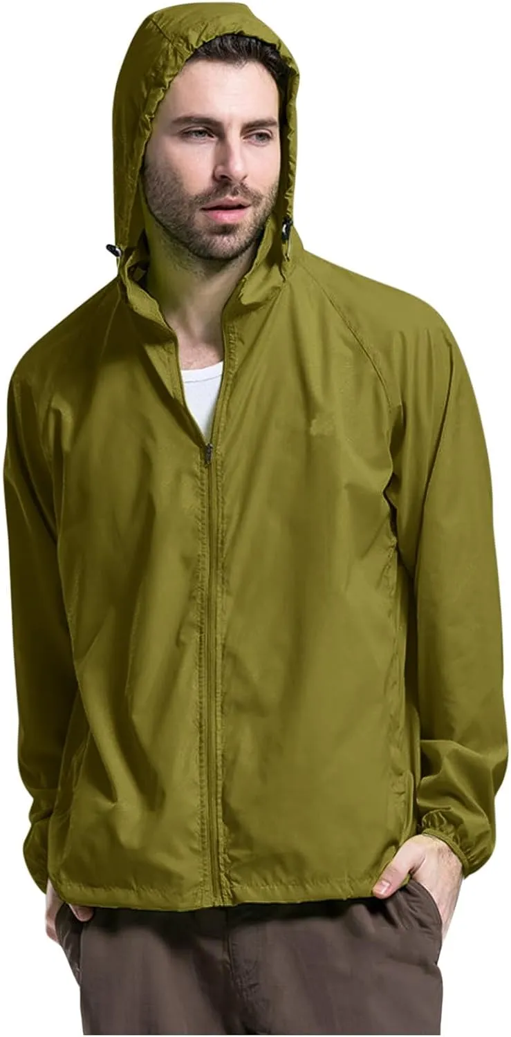 Mens Windbreaker Jackets Lightweight,Water Resistant Warm Winter Jacket Adjustable Ski Suit for Outdoor Hiking