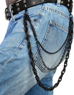 MILAKOO Jeans Chains for Men Hip-hop Emo Biker Cool Chains Belt Unisex Punk Chains for Pants