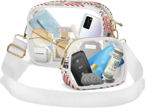 MOMSIV Clear Bag, Stadium Approved Clear Bags with Adjustable Strap Clear Stadium Bag for Women Men Concerts Sports