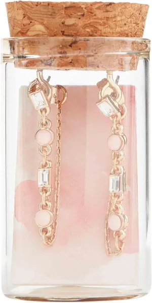 Mud Pie Women's Glass Jar Earrings, Blush, One Size