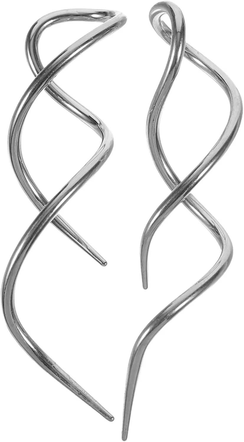 NOLITOY Simple Earrings Twisted Point Ears Hoops Two Watchmaker Rig Helix Horn Gauge Threader Tipped Gage Clear
