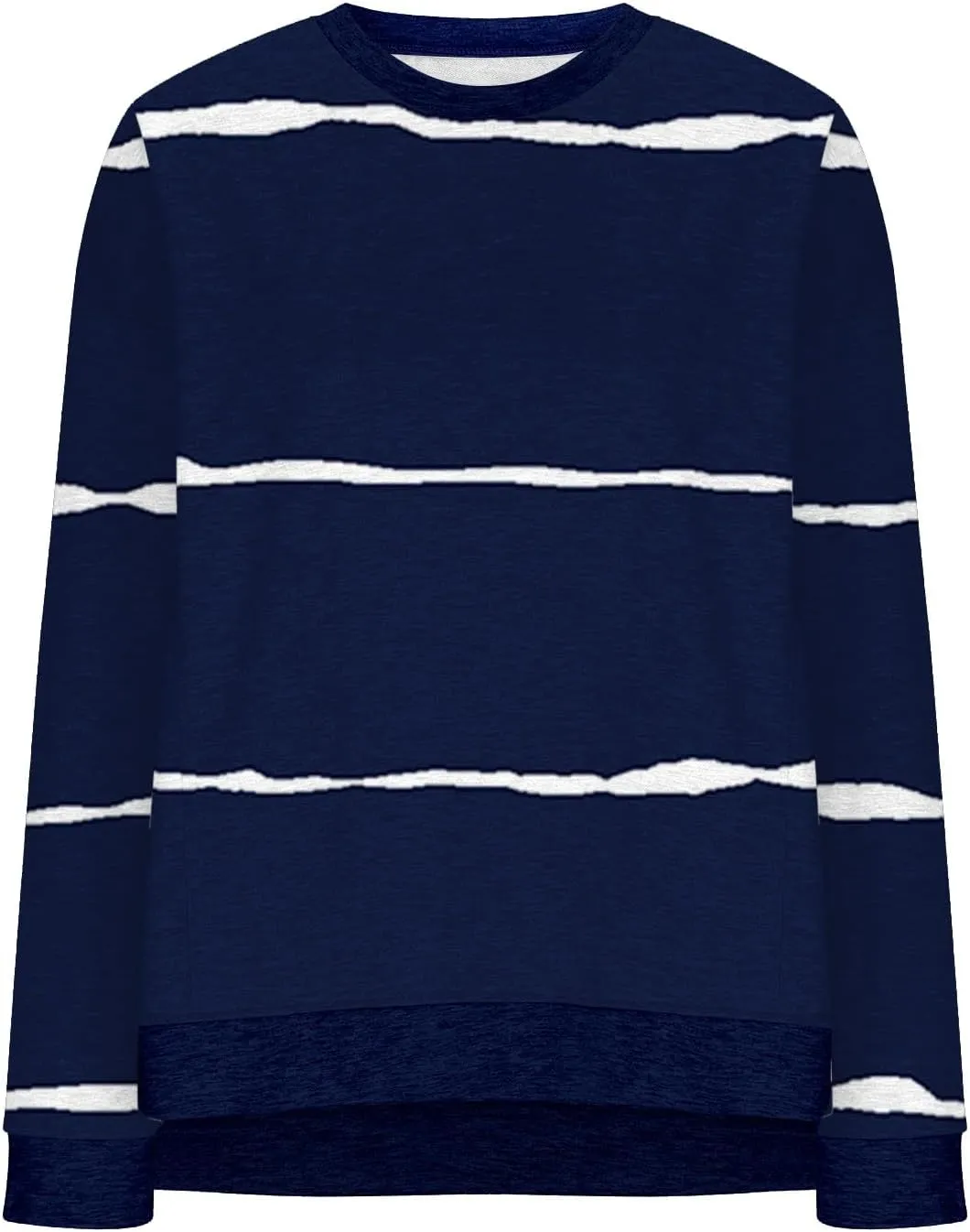 Oversized Striped Sweatshirts for Women Loose Side Slit High Low Hem Pullover Sweatshirts Autumn Casual Sports Hoodie