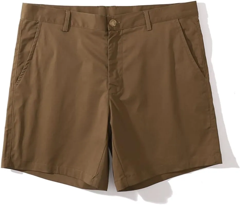 Oymyakon Men's Chino Shorts 6 Inch Slim Fit Shorts Cotton Stretch Casual Shorts Summer Flat Front Shorts