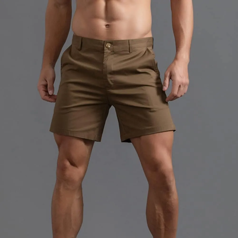 Oymyakon Men's Chino Shorts 6 Inch Slim Fit Shorts Cotton Stretch Casual Shorts Summer Flat Front Shorts