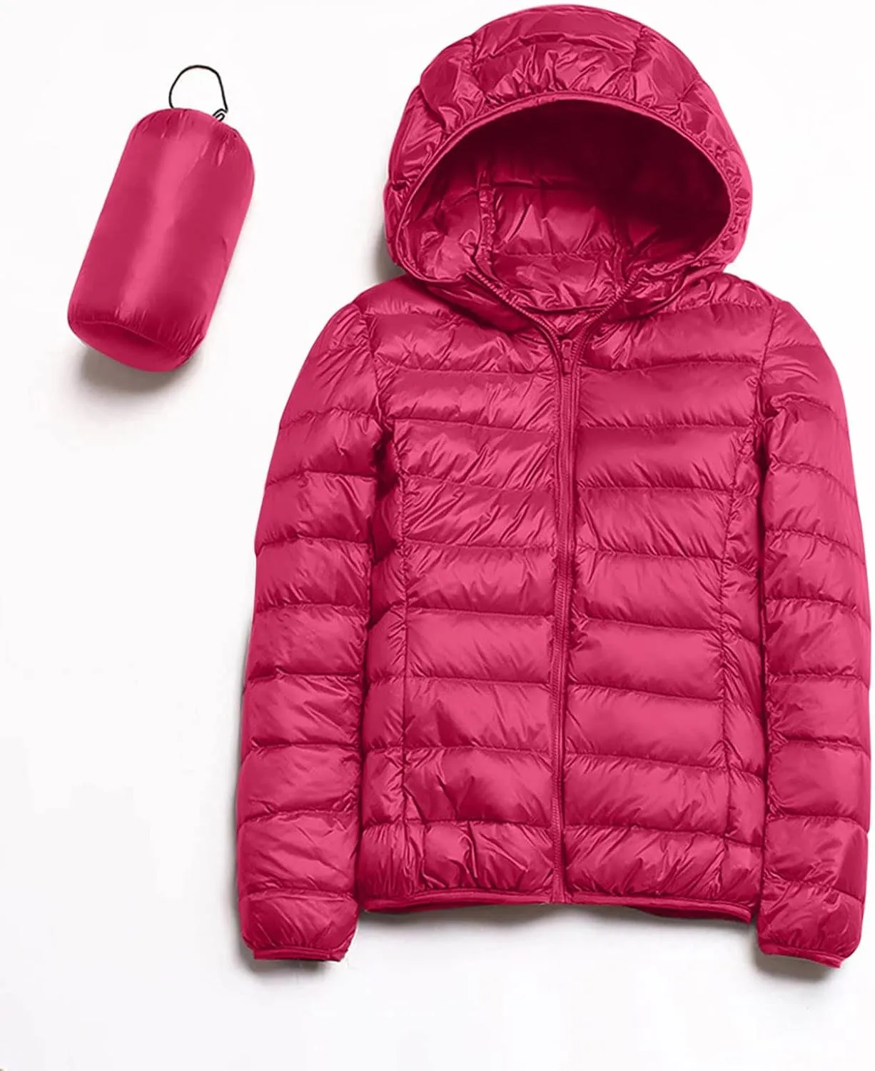 Packable Down Jacket Women Long | Crop Lightweight Full Zip Puffer Jackets Casual Warm Stand Collar Quilted Winter Coat