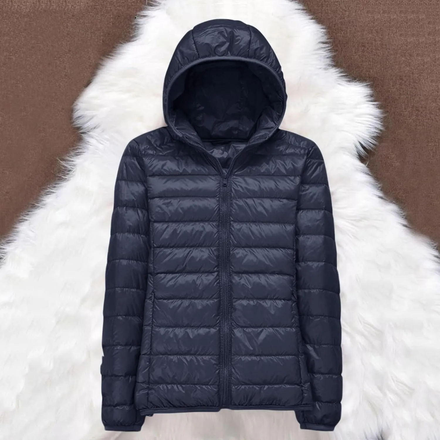 Packable Down Jacket Women Long | Crop Lightweight Full Zip Puffer Jackets Casual Warm Stand Collar Quilted Winter Coat