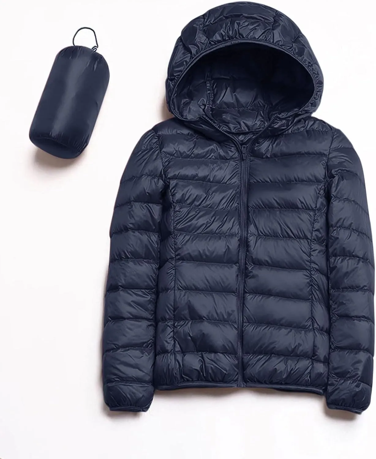 Packable Down Jacket Women Long | Crop Lightweight Full Zip Puffer Jackets Casual Warm Stand Collar Quilted Winter Coat