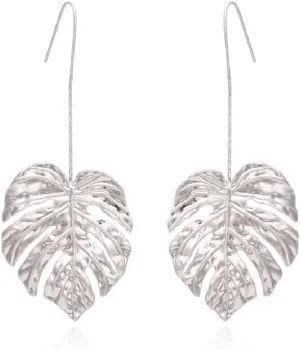 Palm Leaf Earrings for Women, Monstera Leaf Earrings, Cute Leaf Plant Dangle Earrings Hypoallergenic, Tropical Palm Tree Leaf Statement Drop Earrings, Bohemian Leaf Beach Earrings Studs