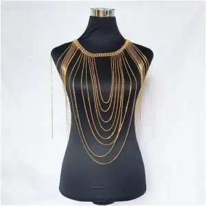 Party Body Chains Gold Body Chain Women Fashion Body Chains Shoulder Jewelry Silver Plated Shoulder Chains Jewelry Body Jewelry